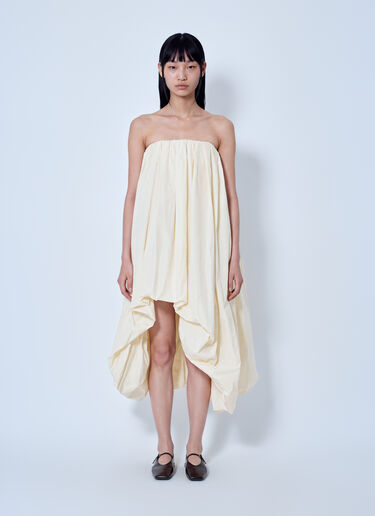 Jil Sander Strapless Draped Dress Beige jil0266020