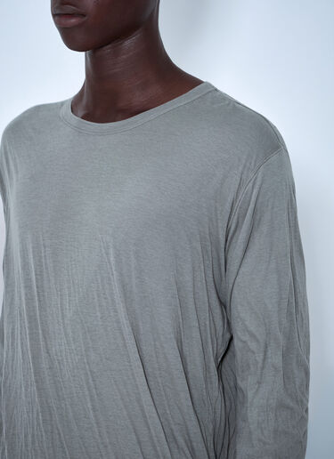 LN-CC® - Rick Owens: Jumbo Double LS T-Shirt - White Rick Owens Jumbo Double LS T-Shirt White ric0165076
