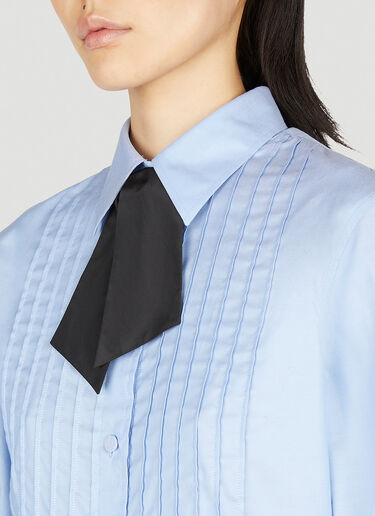 Gucci Tie Neck Shirt Blue guc0252079