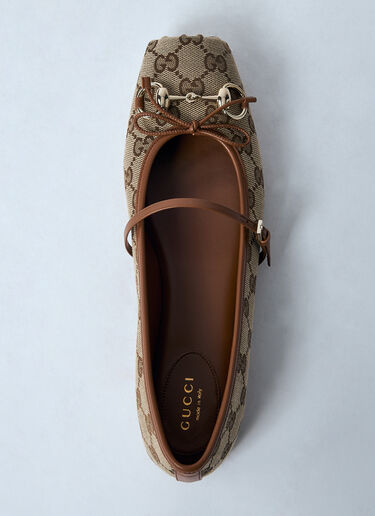Gucci Horsebit Ballerina Flats Beige guc0259034
