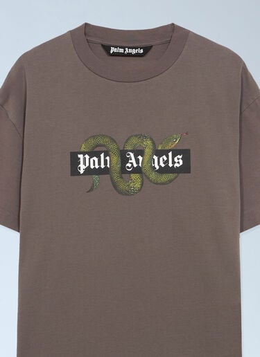 Snake Logo T-Shirt Palm Angels Snake Logo T-Shirt Grey pma0162103