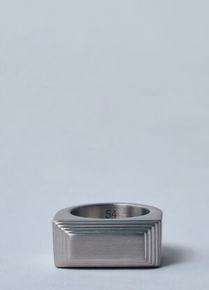 Rick Owens Etched Beveled Ring Black ric0260007