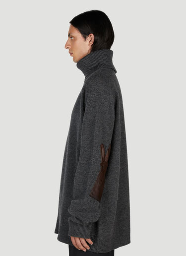 Raf Simons 高翻领贴饰毛衣 深灰色 raf0152012