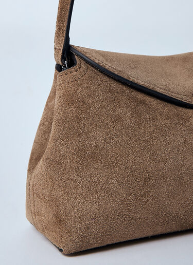 TOTEME T-Lock Suede Clutch Brown tot0260006