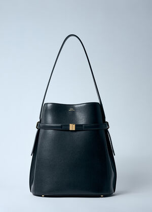 TOTEME Leather Belted Bucket Bag Black tot0259014