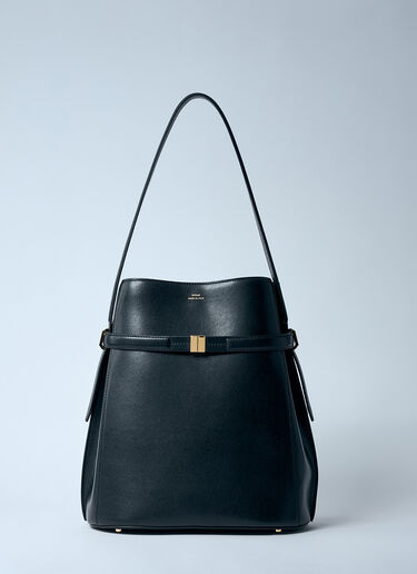 TOTEME Leather Belted Bucket Bag Black tot0259028