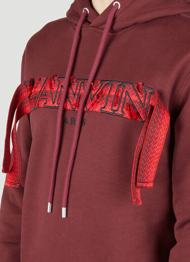 Lanvin Embroidered Logo Hooded Sweatshirt Burgundy lnv0151003