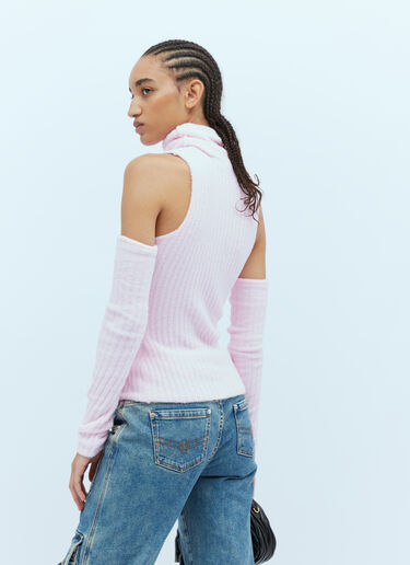 Blumarine テディニット製ハイネックトップ ピンク blm0253008