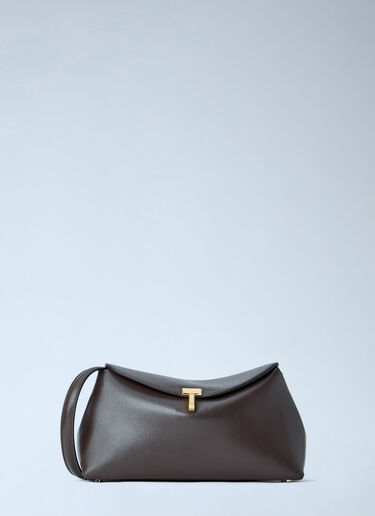 LN-CC® - Toteme: T-Lock Leather Clutch - Brown Toteme T-Lock Leather Clutch Brown tot0265090