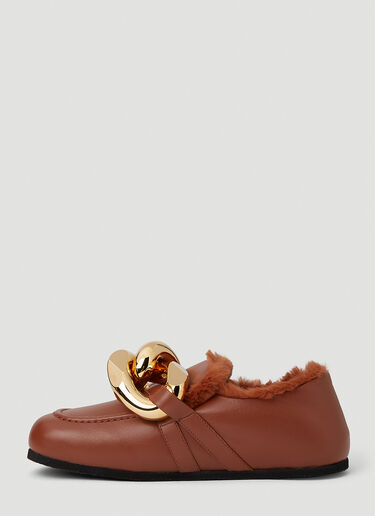JW Anderson Shearling Chain Loafers Camel jwa0250022