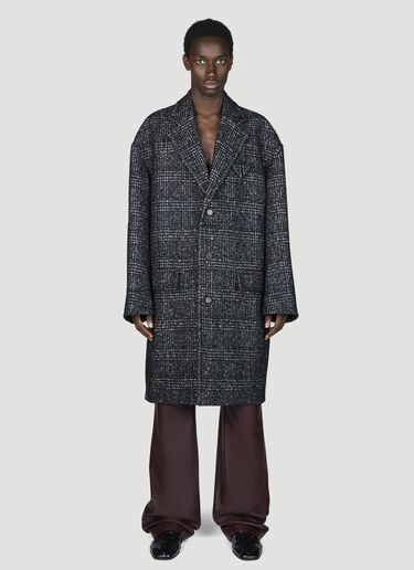 Bottega Veneta Wool Checked Coat Black bov0155010