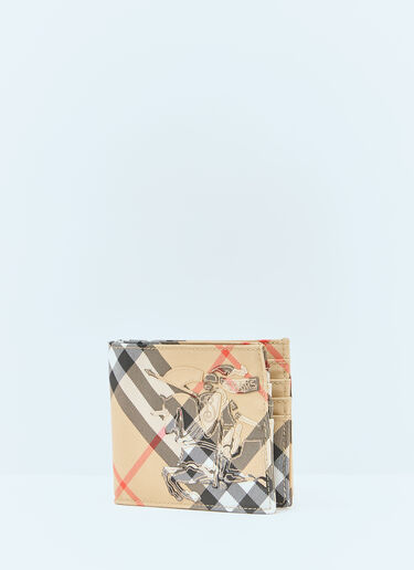 Burberry EKD Check Bi-Fold Wallet Beige bur0158013