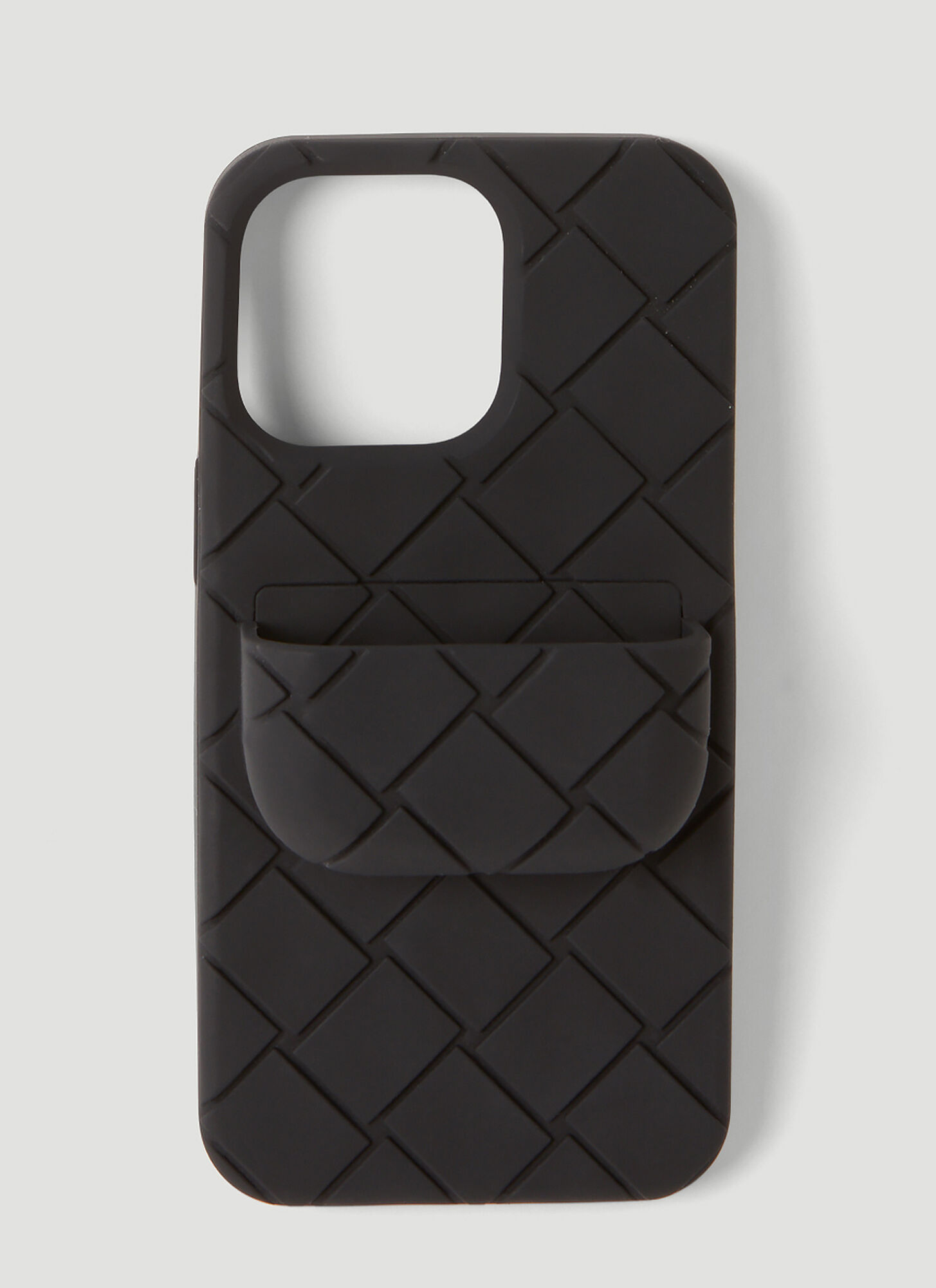 Bottega Veneta Intrecciato Rubber Iphone 13 Case In Black