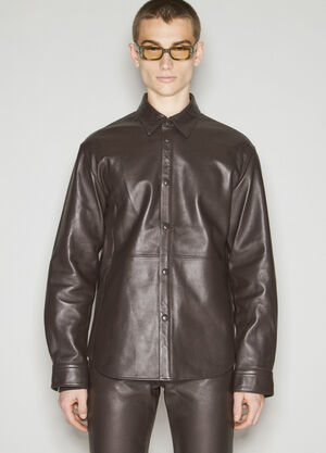 Jil Sander x Acne Studios Leather Overshirt Black jil0153003