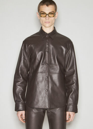 Honey Fucking Dijon x Acne Studios 皮革衬衫外套 棕色 hdj0154005