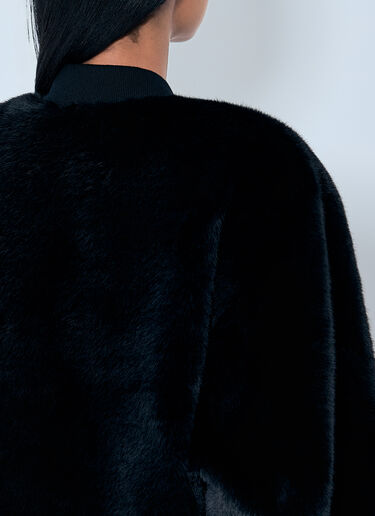 Faux Fur Reversible Bomber Jacket Prada Faux Fur Reversible Bomber Jacket Black pra0263006