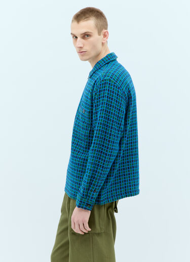 Check Mate Flannel Zip-Up Shirt Brain Dead Check Mate Flannel Zip-Up Shirt Blue bra0154007