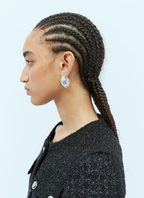 Versace Tribute Medusa Stud Earrings Black vrs0254016
