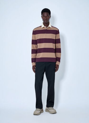 LN-CC® - Moncler: Striped Rugby Shirt - Brown Moncler Striped Rugby Shirt Brown mon0165017