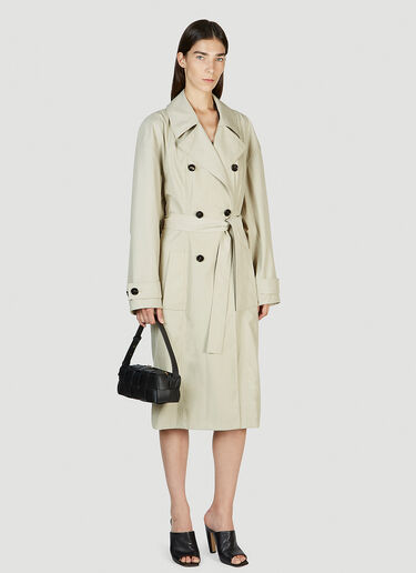 Bottega Veneta Gathered Trench Coat Beige bov0251093