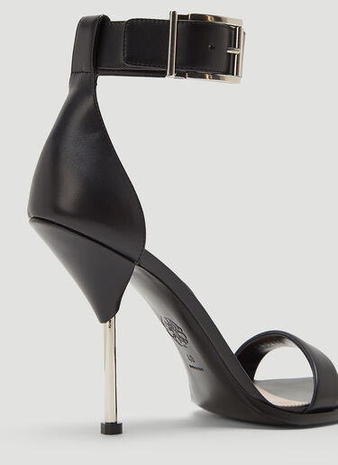 Alexander McQueen Double Strap Heeled Sandals Black amq0243063