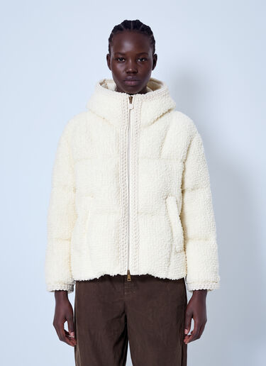 LN-CC® - Moncler: Cristallin Hooded Wool Blend Short Down Jacket - Cream Moncler Cristallin Hooded Wool Blend Short Down Jacket Cream mon0266031