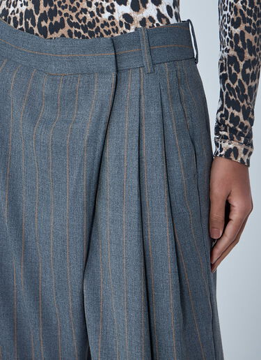 Wide-Leg Pinstripe Pants GANNI Wide-Leg Pinstripe Pants Light Grey gan0262029
