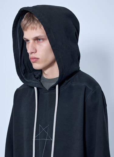 LN-CC® - Rick Owens DRKSHDW: Oversized Hoodie - Black Rick Owens DRKSHDW Oversized Hoodie Black drk0166013