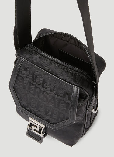 Logo Jacquard Crossbody Bag Versace Logo Jacquard Crossbody Bag Black ver0153047