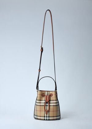 Burberry Mini Check Bucket Bag Brown bur0259025