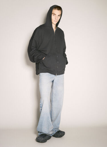 Balenciaga Patched Hooded Sweatshirt Black bal0158007