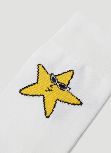 Star Socks Sky High Farm Workwear Star Socks White skh0350010