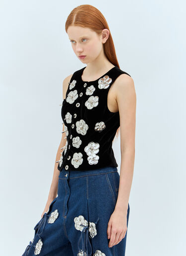 Chopova Lowena Embellished Velvet Vest Black cho0258002
