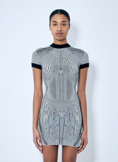 Jean Paul Gaultier Morphing 细条纹迷你连衣裙 白色 jpg0259020