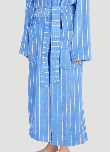 Tekla Striped Hooded Bath Robe Blue tek0353011