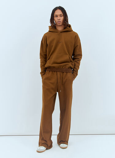 Saint Laurent 徽标刺绣运动裤 棕色 sla0156016