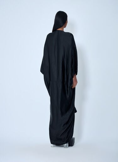 Rick Owens Silk Draped Maxi Dress Black ric0263036