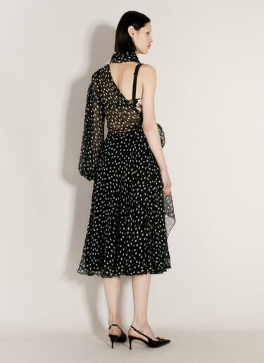 Dolce & Gabbana 圆点单肩雪纺连衣裙  黑色 dol0256002