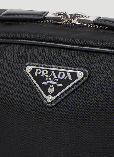 Prada Logo Plaque Shoulder Bag Black pra0254034