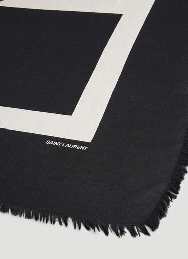 Saint Laurent Graphic Print Shawl Brown sla0151106