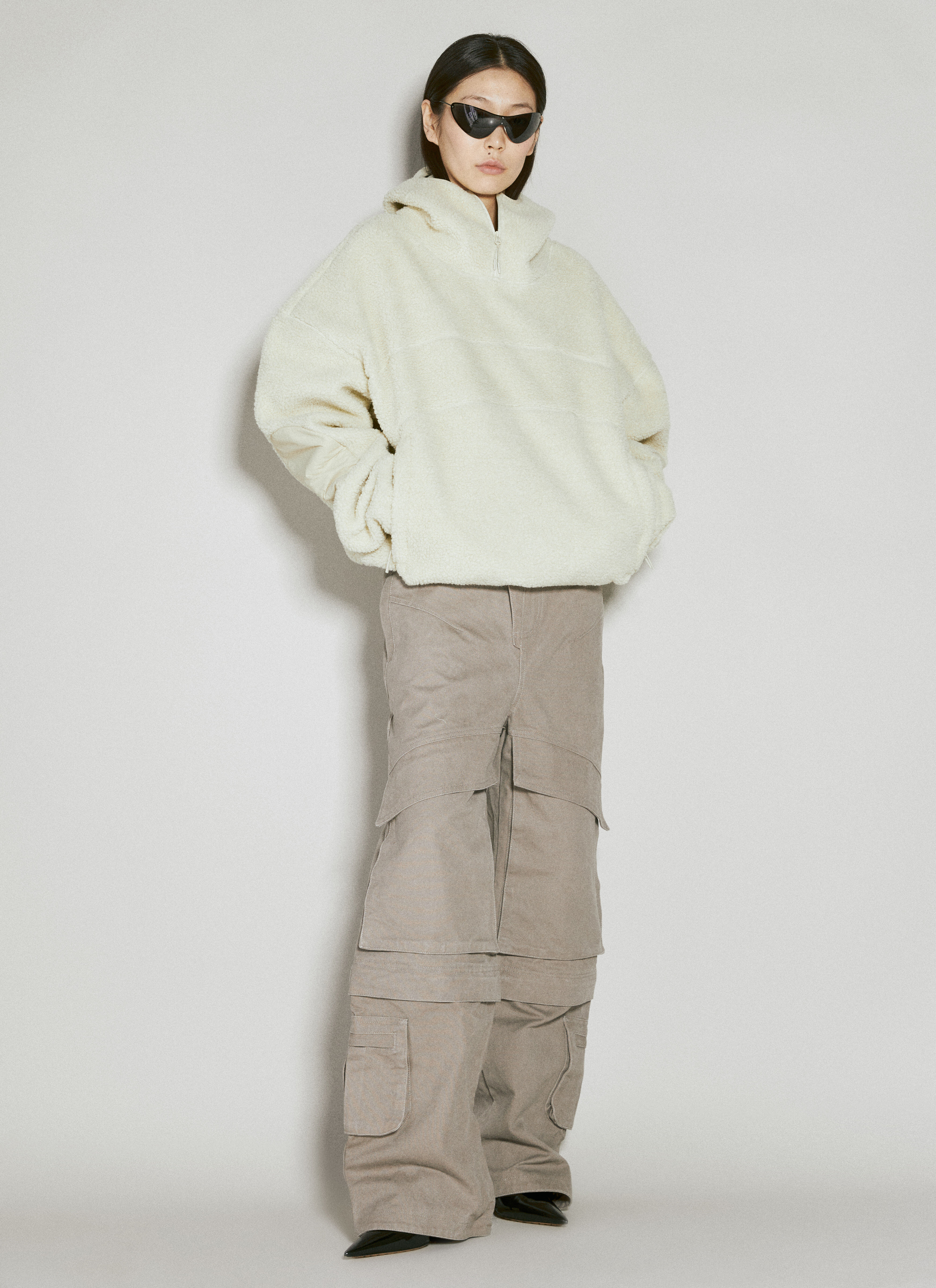 Jil Sander+ Fluffy Fleece Hooded Sweatshirt Cream jsp0251010