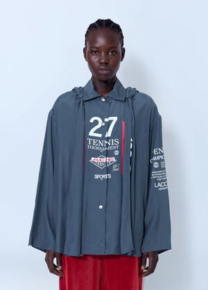 Lacoste Runway Oversized Hooded Print Shirt Grey lac0266015