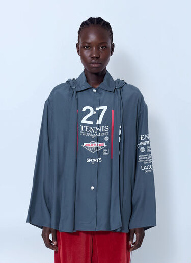 Lacoste Runway Oversized Hooded Print Shirt Grey lac0266015