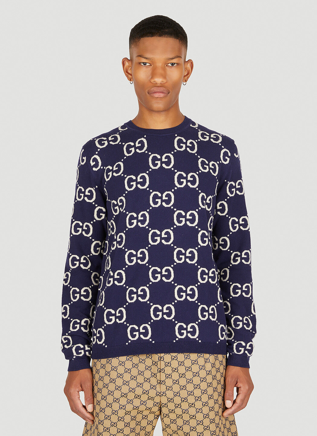Gucci GG Jacquard Sweater Black guc0250066