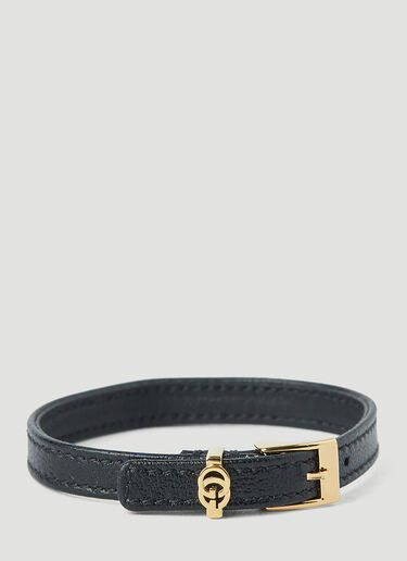 Gucci Double G Leather Bracelet Black guc0245207