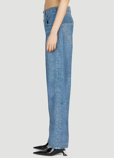 Bottega Veneta Printed Leather Pants Blue bov0252059
