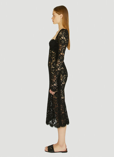 Dolce & Gabbana Square-Neck Lace Dress Black dol0247074