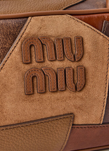 Miu Miu Beau Leather Patchwork Bag Brown miu0264116