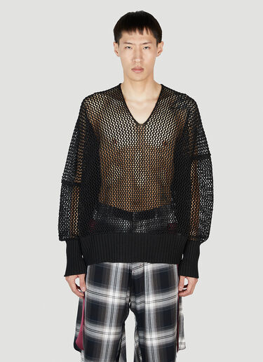 Mesh Sweater Sulvam Mesh Sweater Black sul0152009