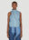 Mainline:RUS/Fr.CA/DE Exposed Seam Asymmetric Sleeveless Jacket Blue mai0249001